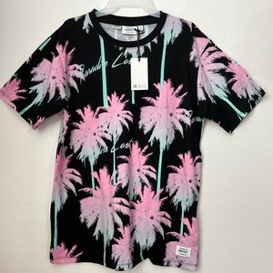 Conspiracy by WESC Unisex Hawaiian Tee Shirt Pink Green Mens L Womans XL
